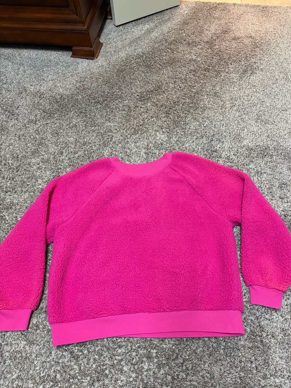 Old Navy Bright Pink Sherpa Crewneck Pullover
